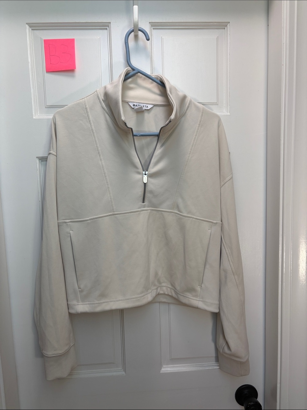 Athleta Cream Half-Zip Pullover Sweatshirt